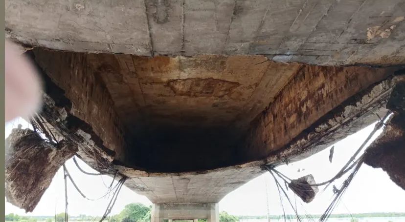 Novos vídeos mostram a situação crítica da ponte sobre o Rio Pindaré